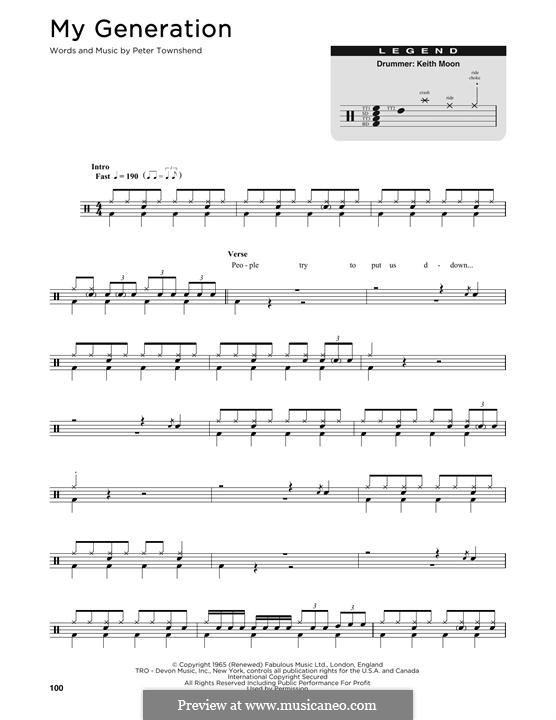 My Generation (The Who) by P. Townshend - sheet music on MusicaNeo