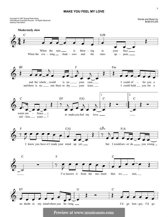 Make You Feel My Love By B Dylan Sheet Music On Musicaneo