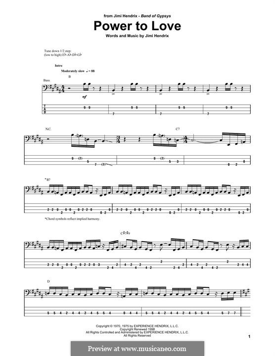 Power of Soul (Power to Love) by J. Hendrix - sheet music on MusicaNeo