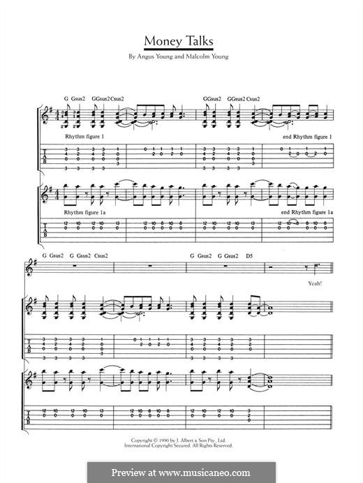 Moneytalks Ac Dc By A Young M Young Sheet Music On Musicaneo - moneytalks ac dc for guitar with tab by angus young malcolm