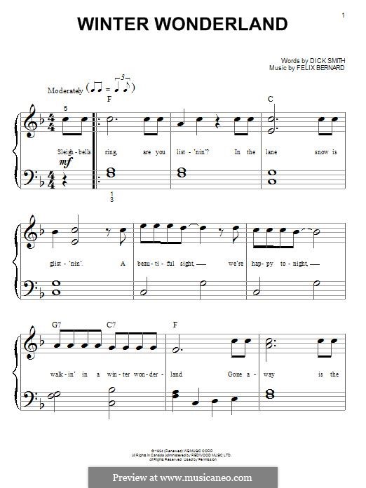 Winter Wonderland, for Piano by F. Bernard sheet music on MusicaNeo