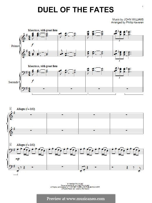 Duel Of The Fates By J Williams Sheet Music On Musicaneo 