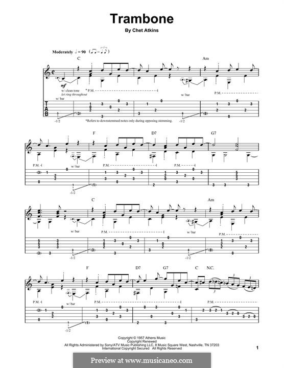 Trambone by C. Atkins - sheet music on MusicaNeo