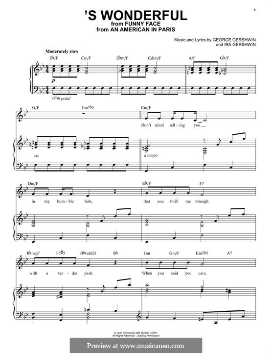 'S Wonderful By G. Gershwin - Sheet Music On MusicaNeo