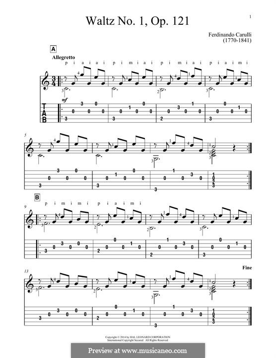 Carulli. Ferdinando - Siciliana -  Classical Guitar Sheet