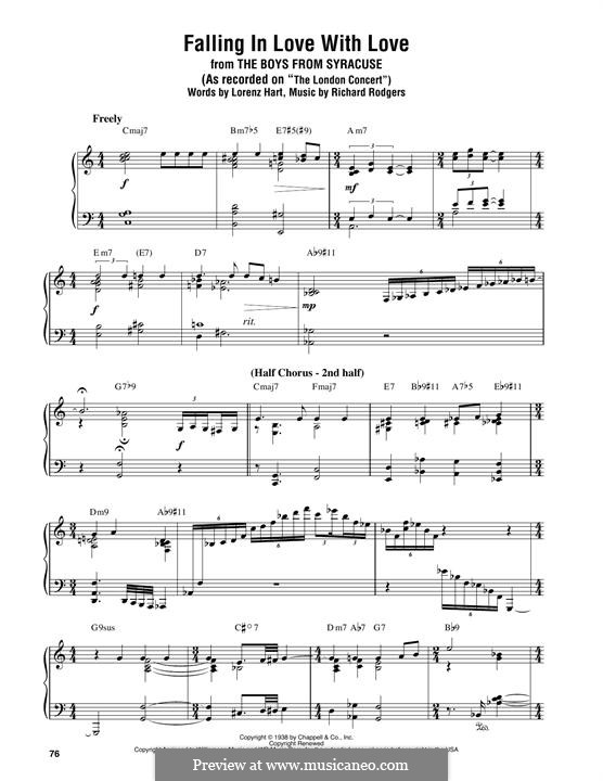 Falling in Love with Love by R. Rodgers - sheet music on MusicaNeo