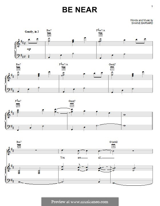 Be Near (Shane & Shane) by S. Barnard - sheet music on MusicaNeo