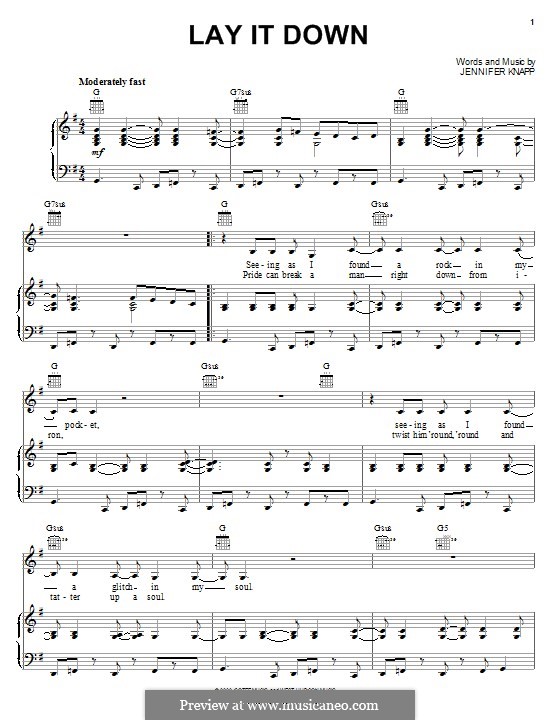 Lay It Down by J. Knapp - sheet music on MusicaNeo