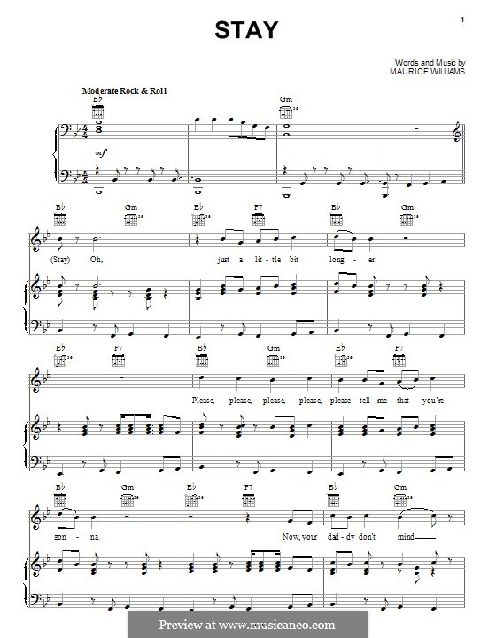 Stay by M. Williams - sheet music on MusicaNeo