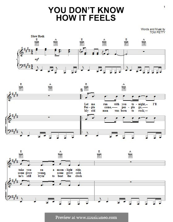 You don't Know How It Feels by T. Petty - sheet music on MusicaNeo