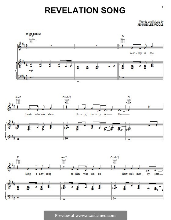 Passion: Revelation Song sheet music for voice, piano or guitar