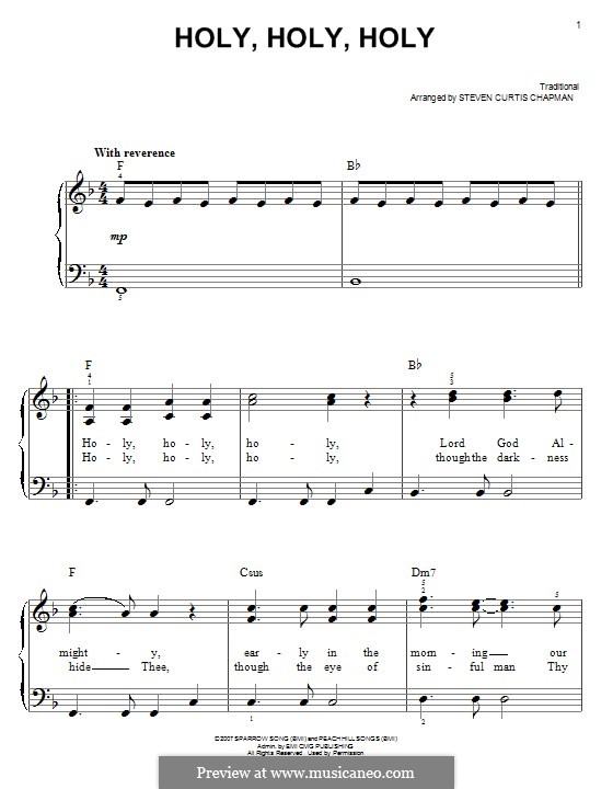 Holy, Holy by folklore - sheet music on MusicaNeo