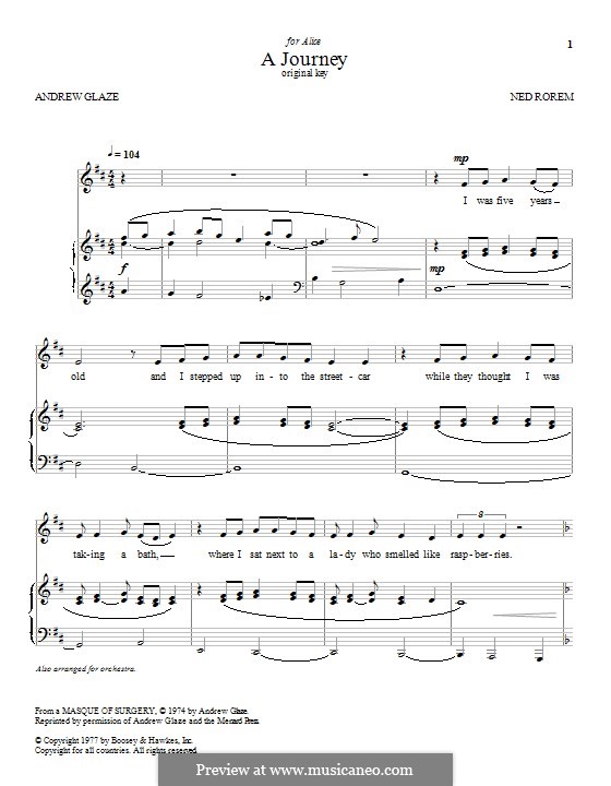 A Journey by N. Rorem - sheet music on MusicaNeo