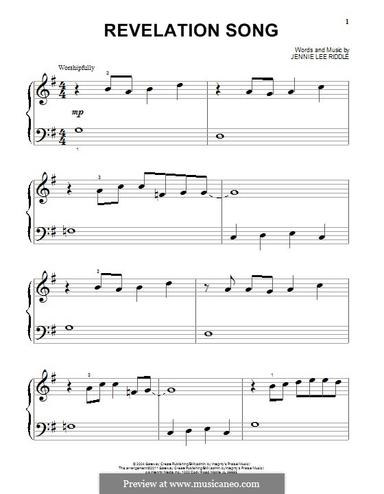 Revelation song - Jennie Lee Riddle Sheet music for Piano (Piano