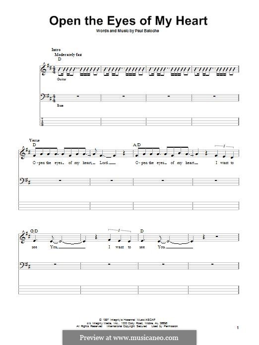 Open the Eyes of My Heart by P. Baloche - sheet music on MusicaNeo