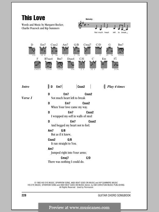 This Love by C. Peacock, M. Becker, K. Summers - sheet music on MusicaNeo