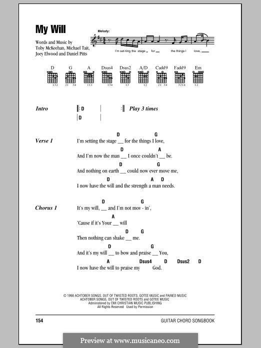 My Will (dc Talk) by T. McKeehan, M. Tait, D. Pitts, J. Elwood on MusicaNeo