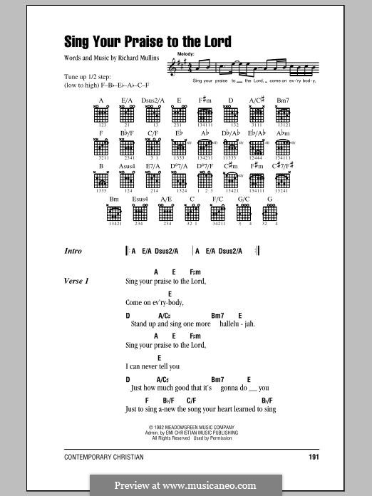 Sing Your Praise to the Lord by R. Mullins - sheet music on MusicaNeo