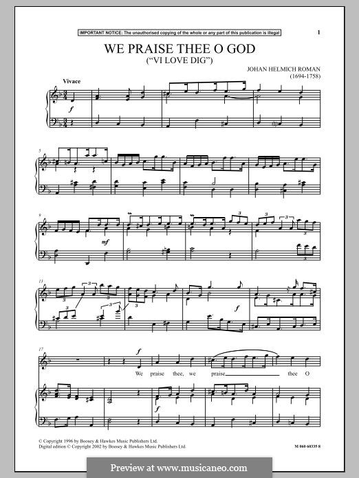 We Praise Thee O God by J.H. Roman - sheet music on MusicaNeo