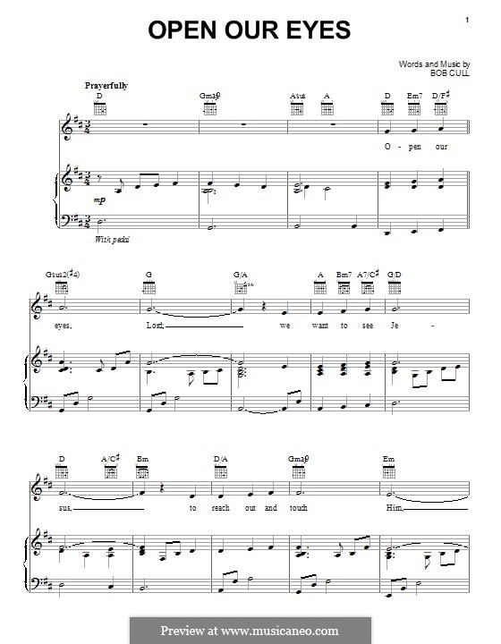 Open Our Eyes by B. Cull - sheet music on MusicaNeo