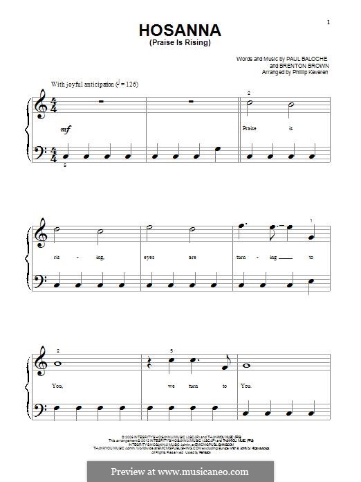 Hosanna (Praise Is Rising) sheet music for voice, piano or guitar