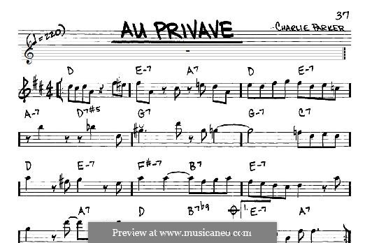 Au Privave By C Parker Sheet Music On Musicaneo 6146