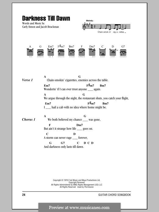 Darkness Till Dawn By C Simon J Brackman Sheet Music On Musicaneo