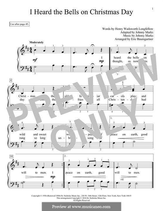 I Heard The Bells On Christmas Day By J Marks Sheet Music On Musicaneo