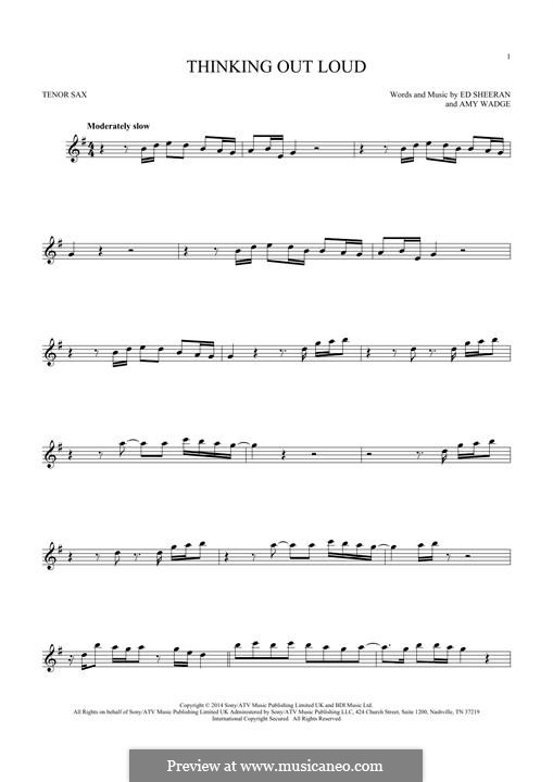 Perfect - Ed sheeran - Sax Tenor Sheet music for Saxophone tenor (Solo)