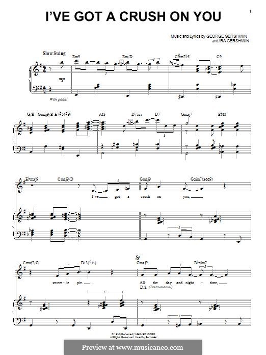 I Ve Got A Crush On You By G Gershwin Sheet Music On MusicaNeo