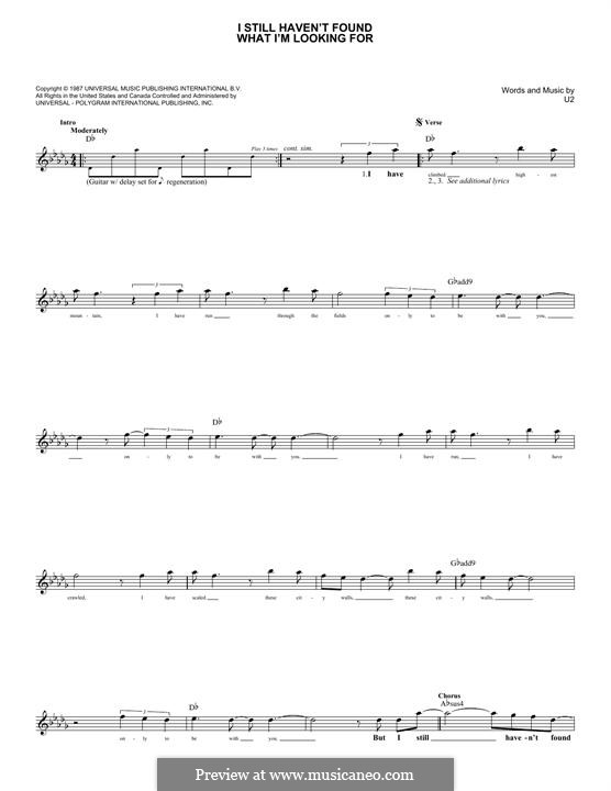 I Still Havent Found What Im Looking For By U2 Sheet Music On Musicaneo 5988