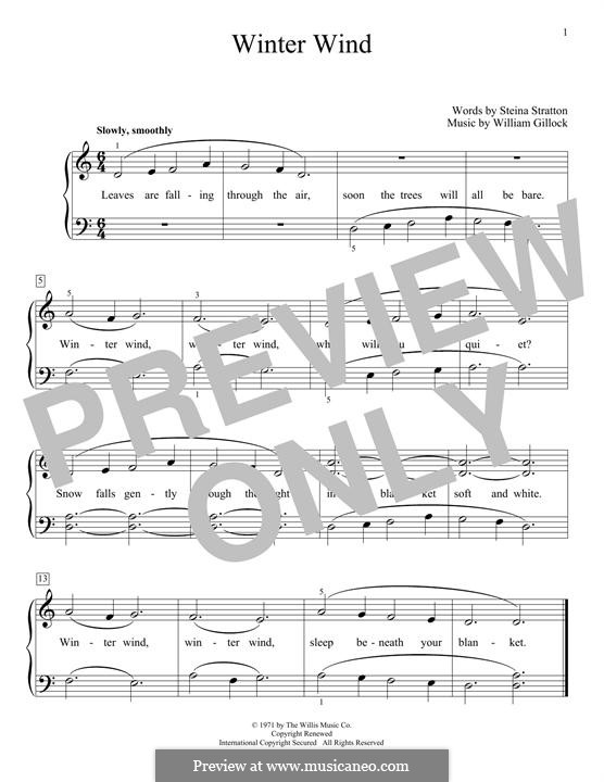 Winter Wind by W. Gillock - sheet music on MusicaNeo