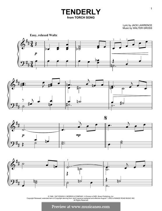 Tenderly by W. Gross - sheet music on MusicaNeo