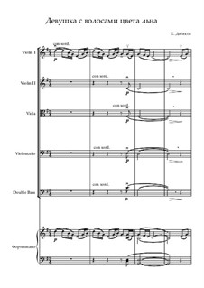 La fille aux cheveux de lin sheet music for flute and piano (PDF)