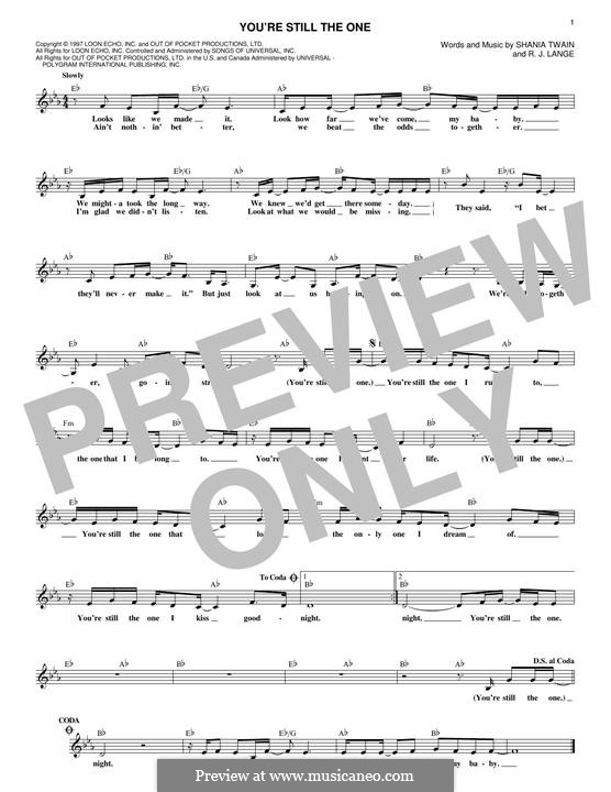 You're Still the One by R.J. Lange, S. Twain - sheet music on MusicaNeo