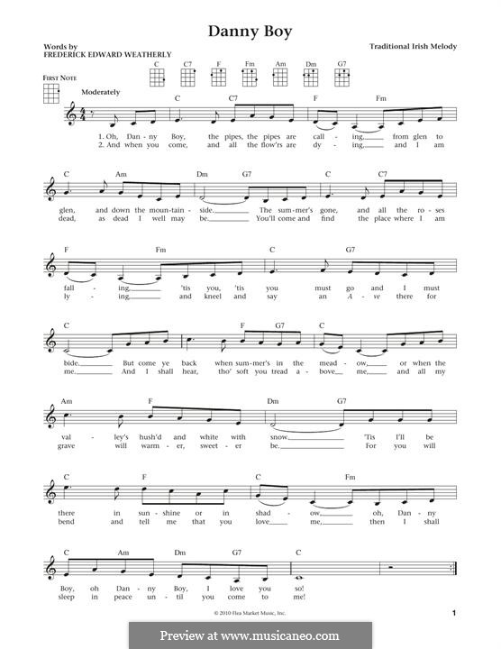 Danny Boy (Printable Scores) by folklore - sheet music on MusicaNeo