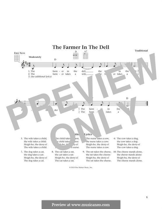 The Farmer In The Dell By Folklore Sheet Music On Musicaneo