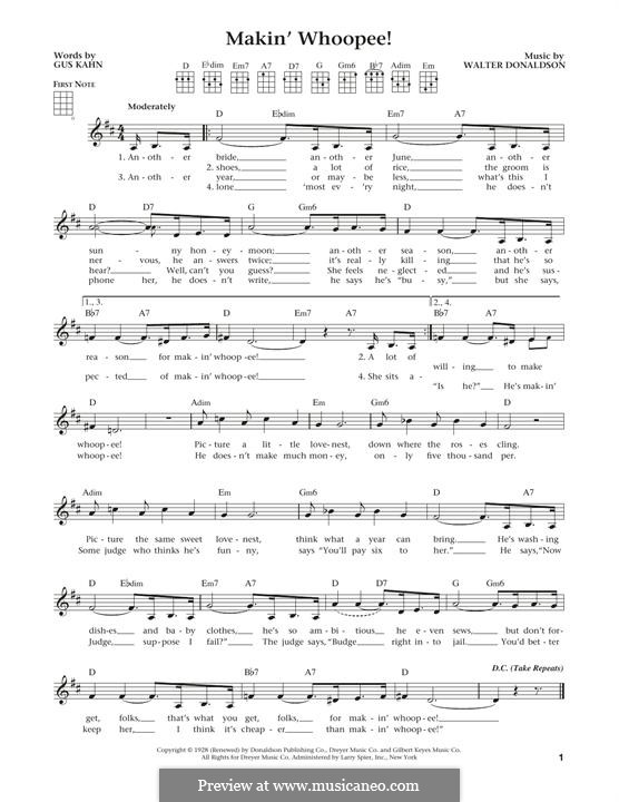 Makin' Whoopee! by W. Donaldson - sheet music on MusicaNeo