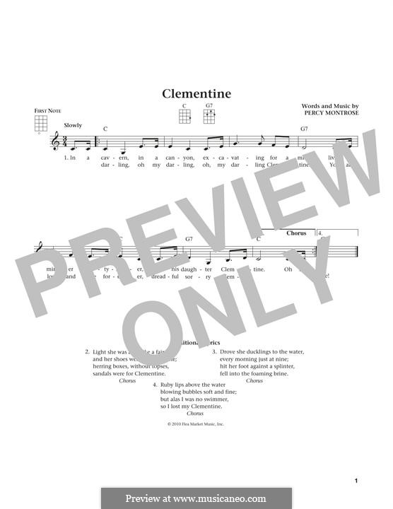 Oh My Darling Clementine By P Montrose Sheet Music On Musicaneo