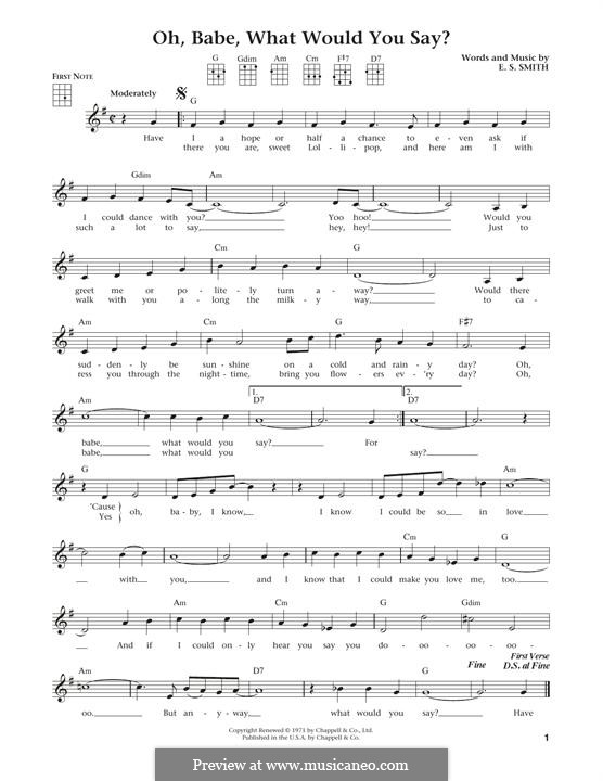 Oh, Babe, What Would You Say? by E. Smith - sheet music on MusicaNeo