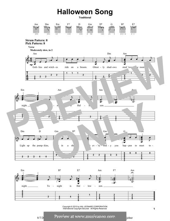 Buy Hal Leonard Halloween Guitar Songs-Easy Guitar Tab