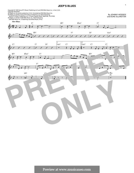 Jeep's Blues by D. Ellington sheet music on MusicaNeo