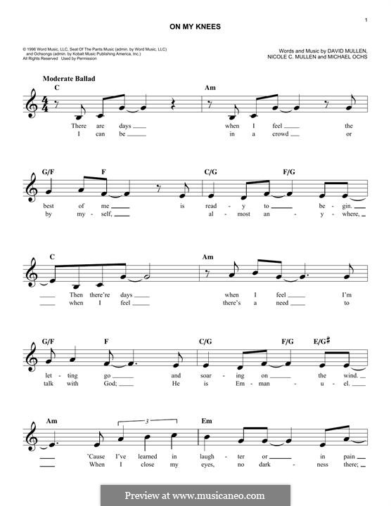 On My Knees by D. Mullen, M. Ochs - sheet music on MusicaNeo