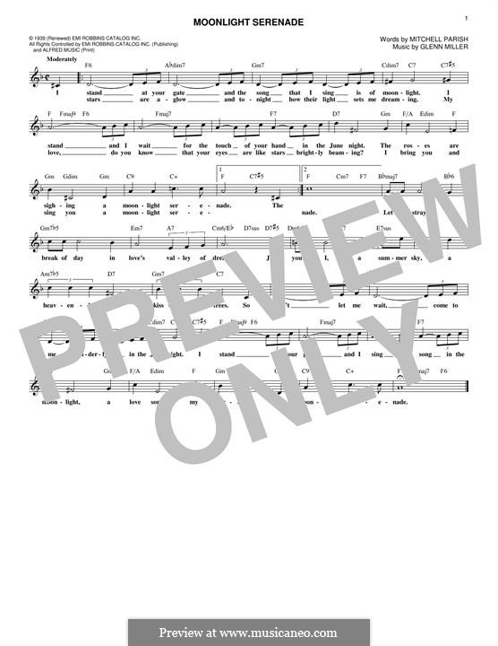 Moonlight Serenade (Frank Sinatra) by G. Miller - sheet music on MusicaNeo