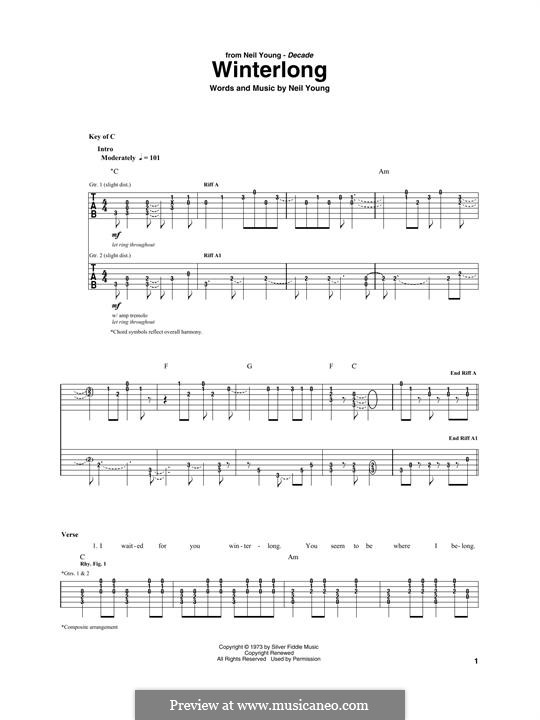 Winterlong by N. Young - sheet music on MusicaNeo