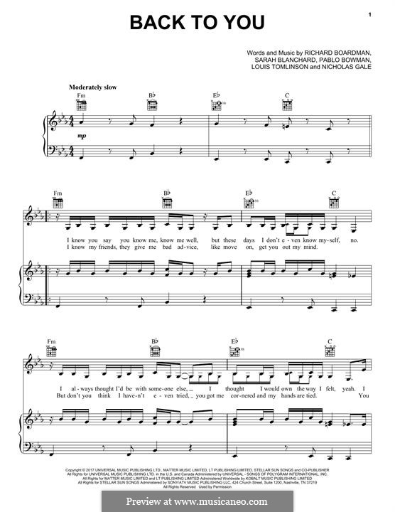 Two Of Us Sheet Music by Louis Tomlinson for Piano/Keyboard and Voice