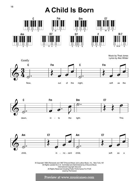 A Child Is Born by A. Wilder - sheet music on MusicaNeo