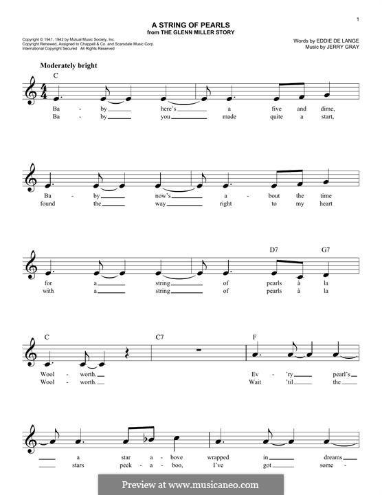 A String of Pearls by J. Gray - sheet music on MusicaNeo