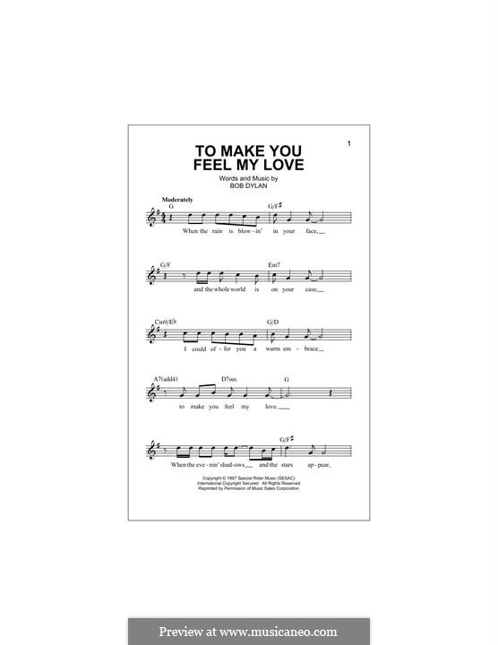 Make You Feel My Love by B. Dylan - sheet music on MusicaNeo