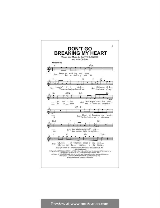 Don't Go Breaking My Heart (Elton John) by A. Orson, C. Blanche on ...